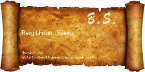 Beythum Samu névjegykártya